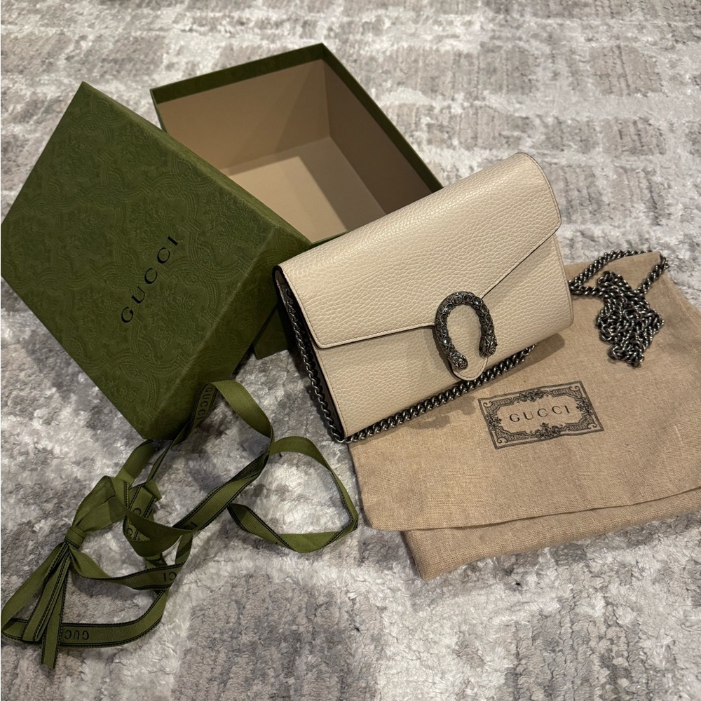 Gucci Beige Leather Crossbody Bag